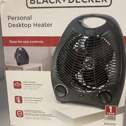 Black Decker Personal Desctop Heater Adj Thermostat Overheat Tip Safe