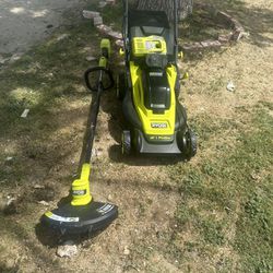 RYOBI ONE+ HP 18V Brushless 16 in. Cordless Battery Walk Behind Push Lawn Mower with (1) 4.0 Ah Batteries and (1) Charger And RYOBI ONE+ HP 18V Brushl