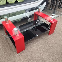 New T330 Red Glass Coffee Table Only