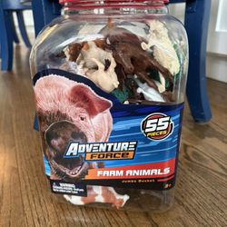 Adventure Force Farm Animals Jumbo Bucket, 55 Pieces