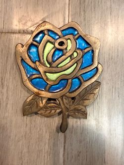 Stained Glass Rose Wall Hook