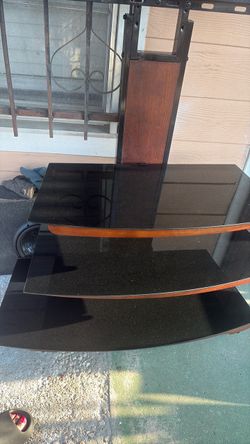 Wood and glass tv table