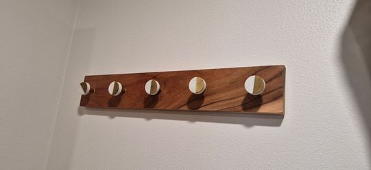 Wooden wall mount coat rack