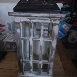 Wooden Distressed Lantern 