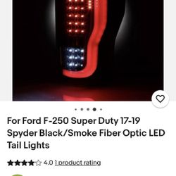 Ford F250 Super Duty Spyder Smoke Fiber Optic LED Tail Lights