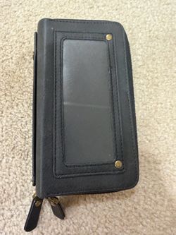 Black Double Zippered Wallet