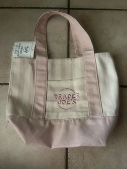 Pink Stripped Trader Joe’s Tote Bag