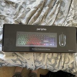 Colorful Computer Keyboard With Mouse