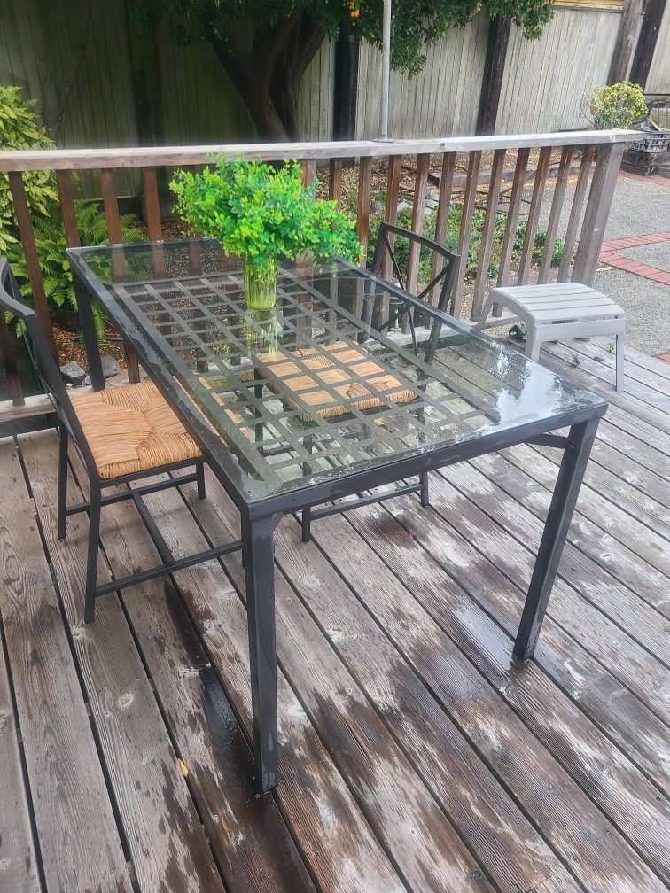 Glass Table Set With 4 Chairs