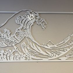 White Metal Ocean Wall Art 