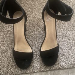 Jet Black Velour Heels 