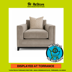 Taupe Velvet Upholstered Accent Chair Modern Track Arm Lounge Chair