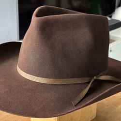 Beaver "110" Resistol Cowboy Hat 7 1/4 Chocolate Brown Rands