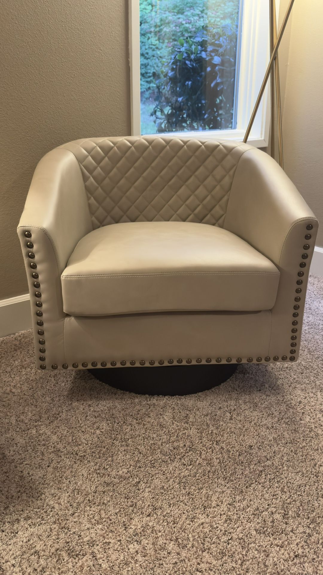 2 Chairs Swivel Barrel Accent  