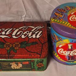 2 Vintage Coca Cola Advertising Tins