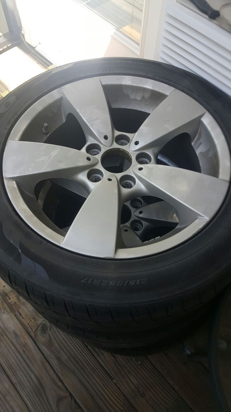 4 BMW 528 wheels 2 Ok tires Best Offer Considered