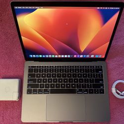 2017 MacBook Pro 13 inch Retina, 2.3 GHz i5, 8 GB RAM, 250 GB SSD.