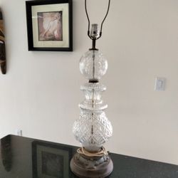 Vintage. Table Lamp. Crystal Table Lamp.