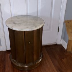 Antique Wooden Marble End Side Table