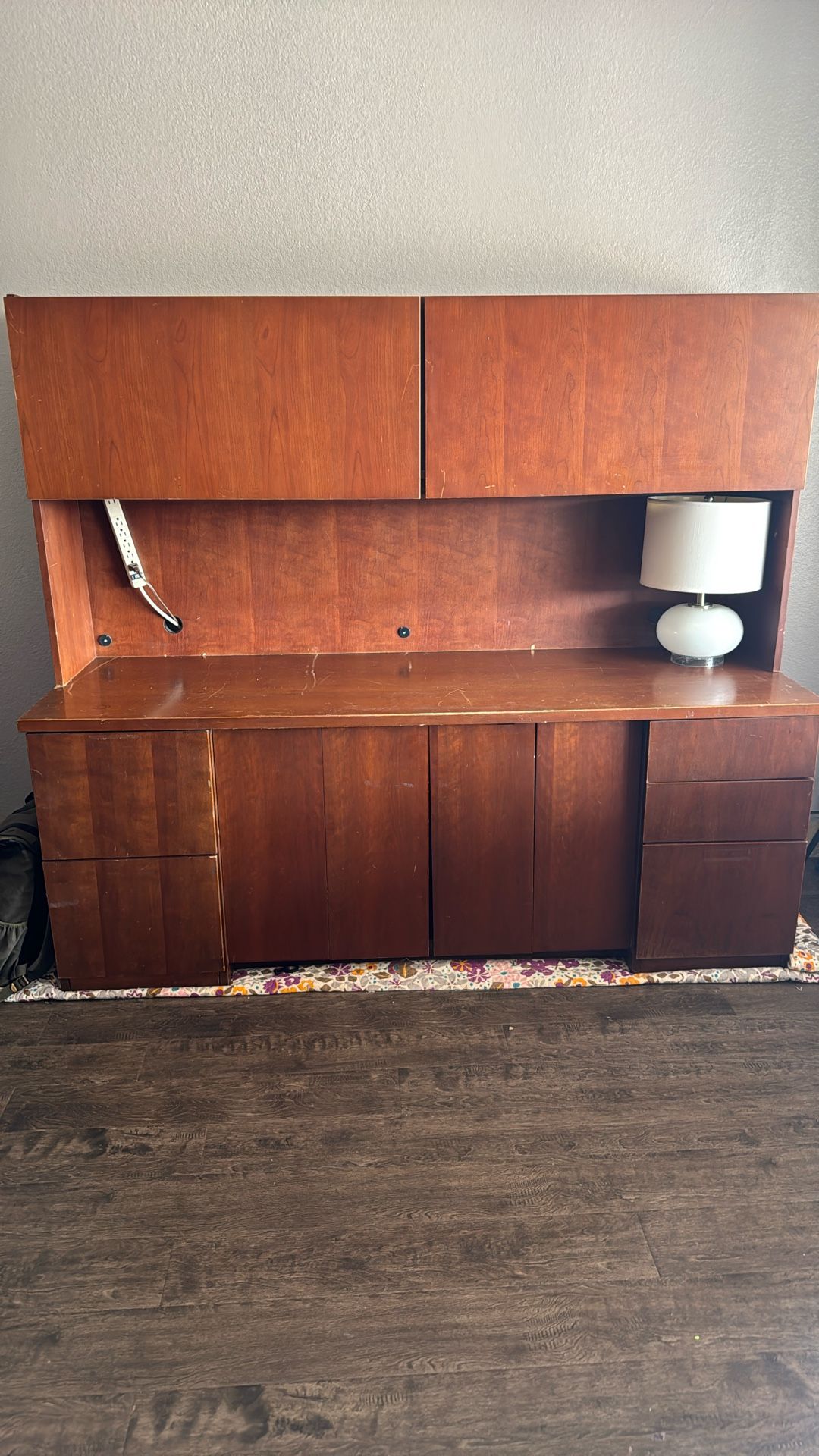 Wooden Office Desk With Hutch