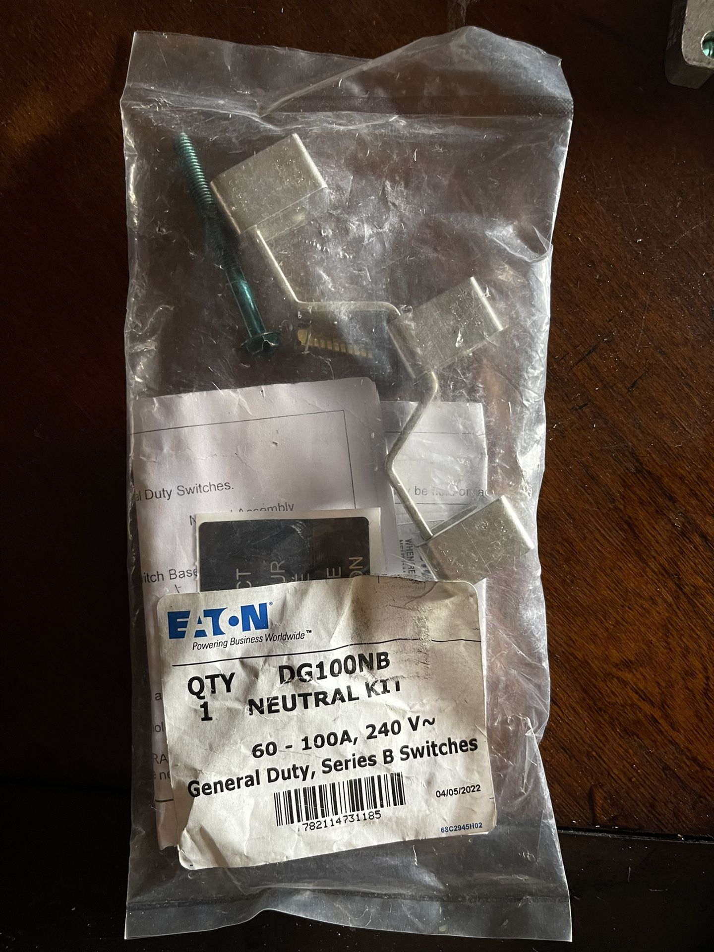 Eaton DG100NB Neutral Kit