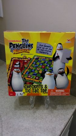 Nickelodeon The Penguins Of Madagascar Checkers & Tic Tac Toe Game