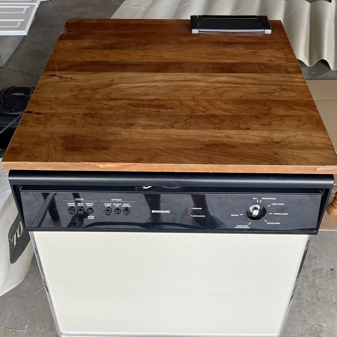 Portable dishwasher with best sale butcher block top