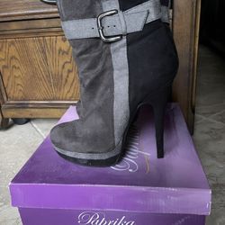 Paprika Heel Shoes Black/gray Size6.5
