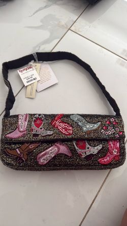 BNWT Beaded Cowboy Boot Embroidered Shoulder Bag