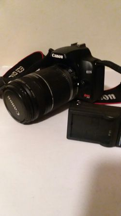 Canon rebel xs with 55-250mm lens and battery wall charger