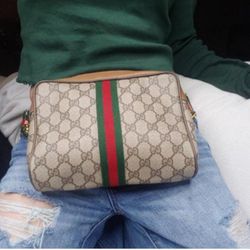 Authentic Vintage Gucci GG Monogram Supreme Sherry Ophidia Clutch Fanny Bum Waist Belt Crossbody Bag
