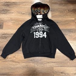 Supreme x MM6 Maison Margiela Zip Up Hoodie Black
