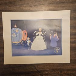 VINTAGE 1995 Disney Cinderella Exclusive Commemorative Lithograph