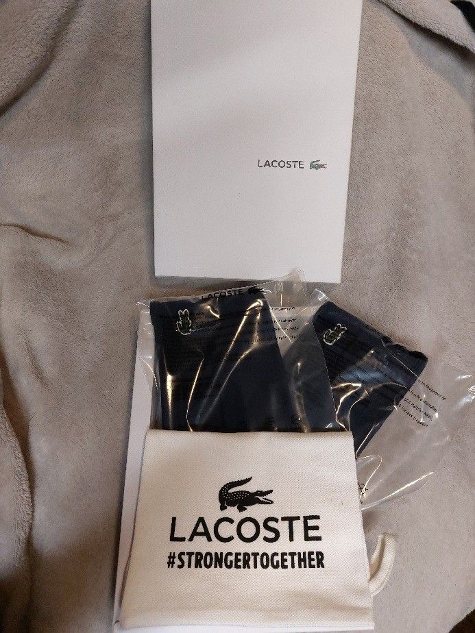 Lacoste 2 Pack Face Mask Navy Blue With Gift Bag