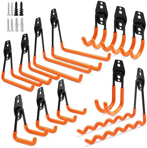 NEW 12 Pack Garage Wall Organizer and Tool Hangers