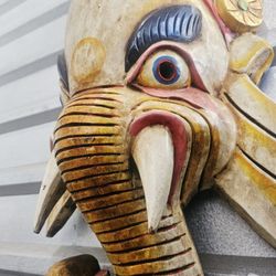 "Ganesha" hand carved & painted in Nepal