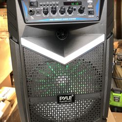 Pyle Portable Bluetooth PA Speaker System - 600W Rechargeable Outdoor Bluetooth Speaker Portable PA System w/ 10” Subwoofer 1” Tweeter, Recording Func