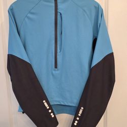 REI Women's Soft Shell Jacket M Turquoise Blue Black Full Zip Thumbhole Sleeves