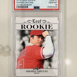 2018 Leaf Rookie II Achievement Shohei Ohtani #RA-01 (RC) PSA 10 Gem Mint MVP
