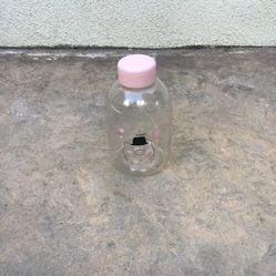 Pink Drink Bottle With Pig + Hearts