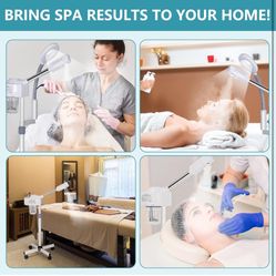 Professional 2 in 1 Facial Steamer for Face Deep Cleaning Ozone Face Steamer with 5X Magnifying Lamp Hot Mist Function 