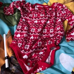 12 piece of gender neutral Holiday baby clothes