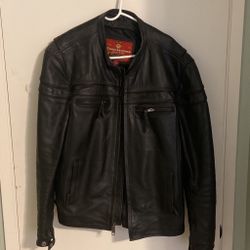 Mens Large Eagle Leather Motorcycle Jacket 
