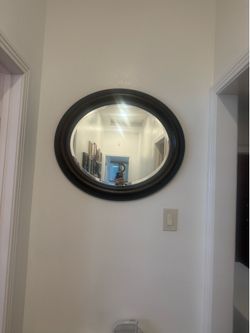 Oak oval mirror from Pottery Barn