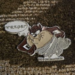 VINTAGE FRIDGE MAGNET TAZ RUNNING "#*&%@&!" WARNER BROTHERS LOONEY TUNES