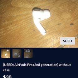 (USED) AirPods Pro (2nd generation) without case