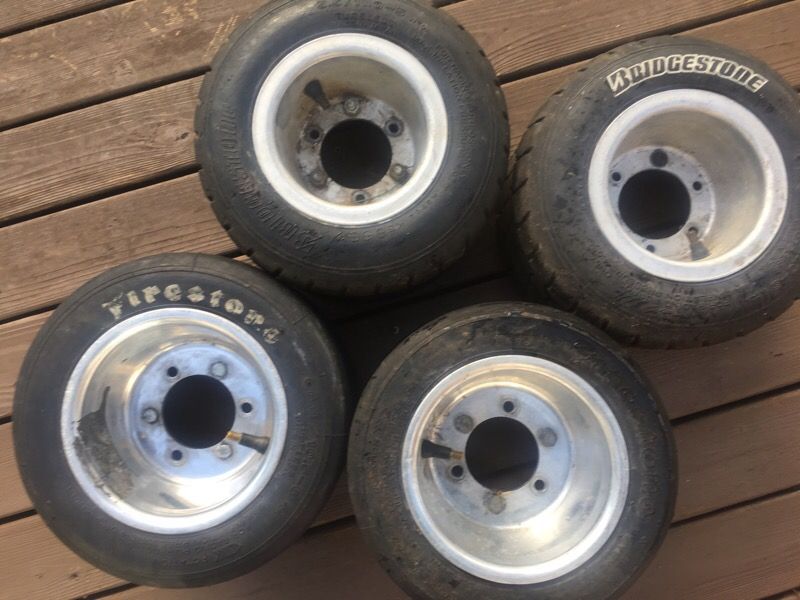 Set of split rim go kart wheels