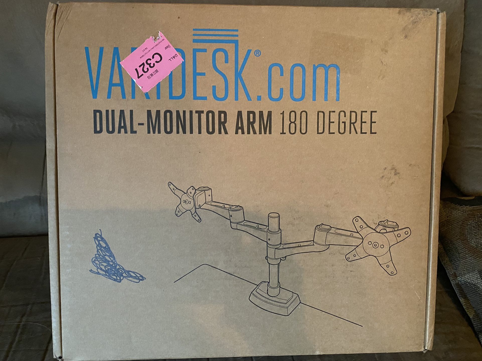 Veridesk Dual Monitor Arm 180° desk mount (adjustable arm)