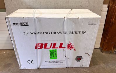 Bull 30-Inch Built-In 110V Electric Stainless Steel Warming Drawer - 85747 New Sealed Outdoor Kitchen Bbq Barbecue Grill