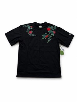 Men’s Black Floral T-Shirt – Red Rose Graphic Tee
